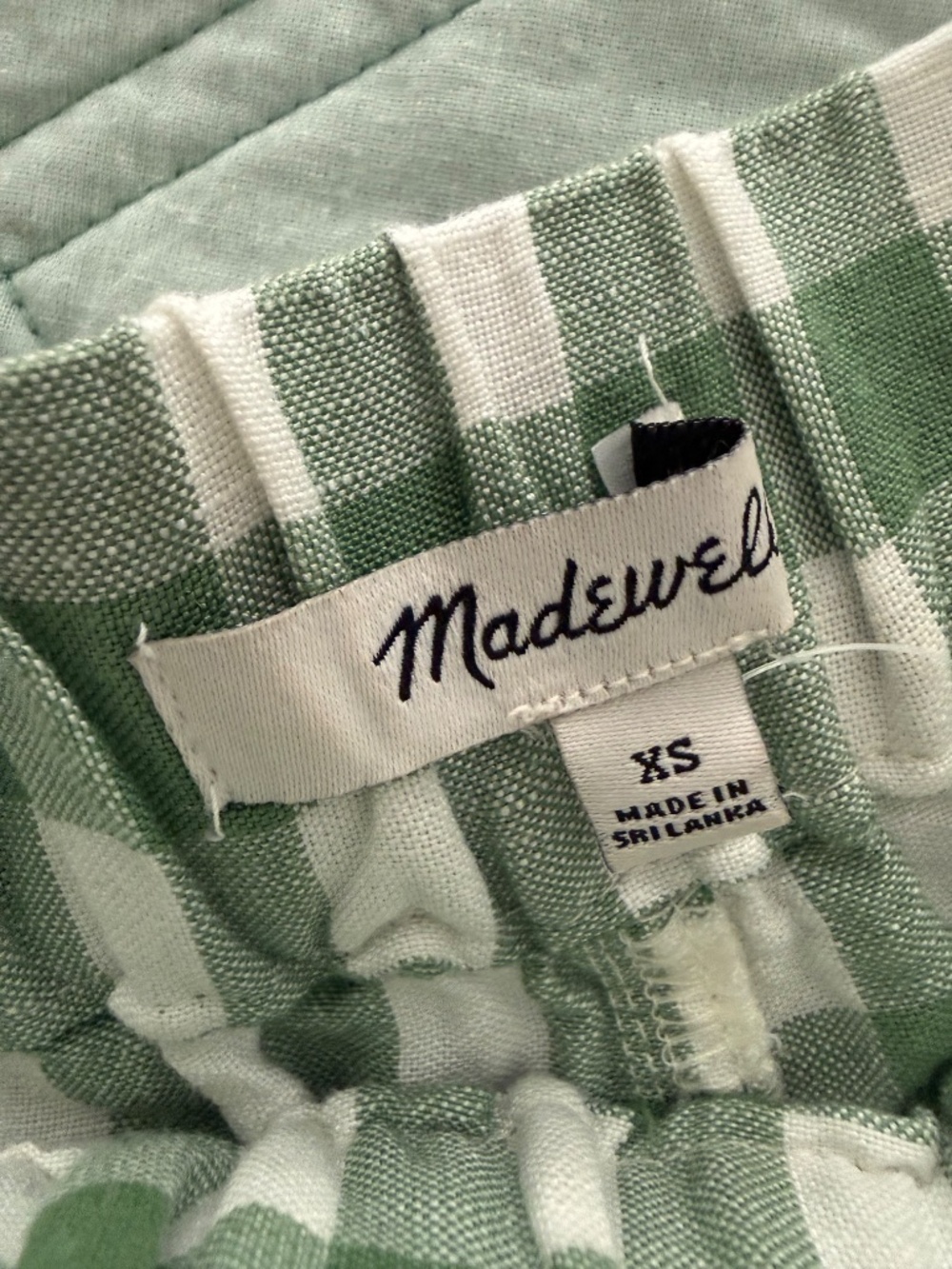 Green Gingham Madewell Shorts | women’s XS - Picture 2 of 3